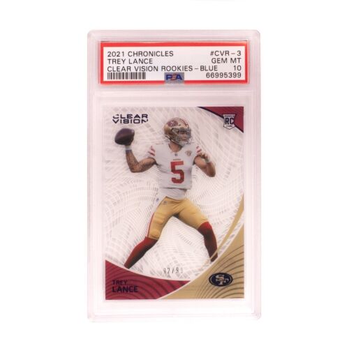 2021 Chronicles Clear Vision Trey Lance Blue Rookie RC /99 49ers PSA 10 Low Pop!