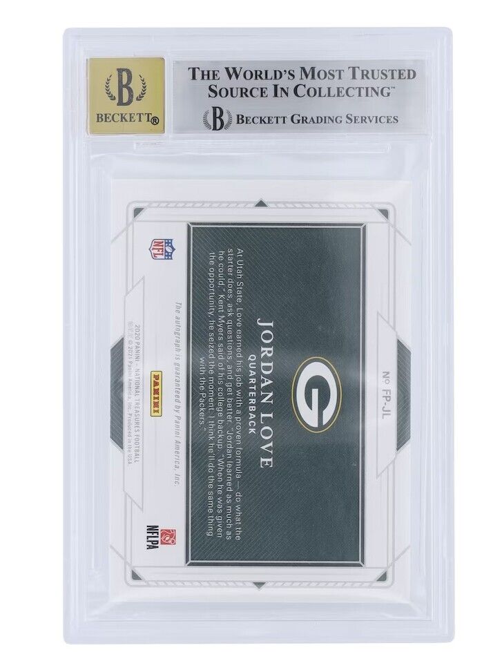 2020 National Treasures Jordan Love RC Rookie Card BGS 8.5 10 Autograph /199