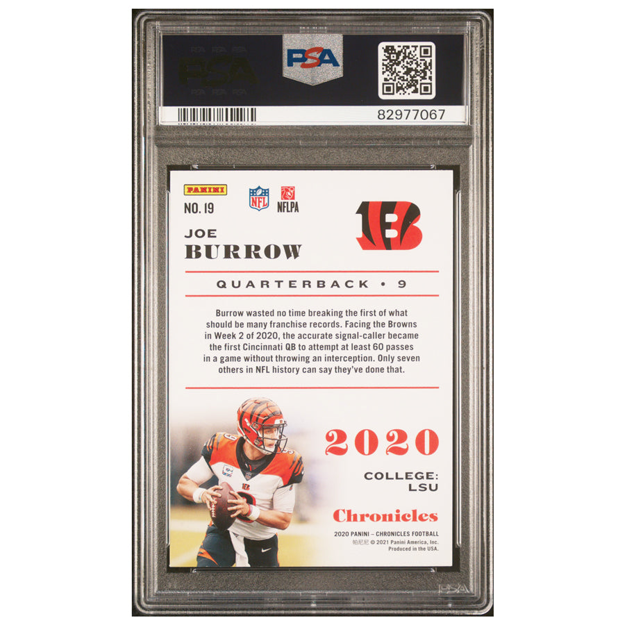 2020 Panini Chronicles Pink #19 Joe Burrow RC Rookie GEM MT PSA 10 Bengals