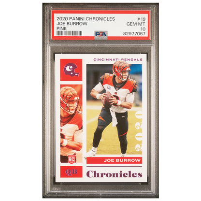 2020 Panini Chronicles Pink #19 Joe Burrow RC Rookie GEM MT PSA 10 Bengals