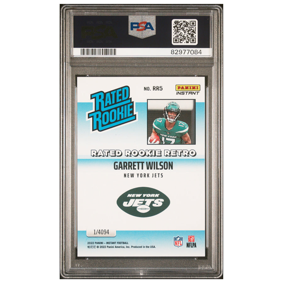 2022 Panini Instant Retro Rated Rookie RR5 Garrett Wilson RC PSA 10 NY Jets