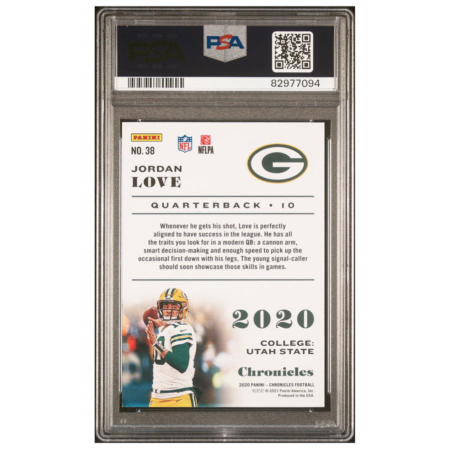 2020 Panini Chronicles Jordan Love Red PSA 9 #38 /199 Rookie RC Packers Mint