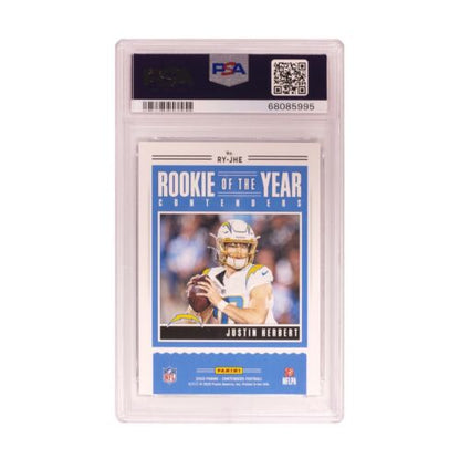 2020 Panini Contenders Rookie of the Year Justin Herbert Chargers RC PSA 10 ROY