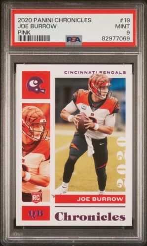 2020 Panini Chronicles Pink #19 Joe Burrow RC Rookie MINT PSA 9 Bengals