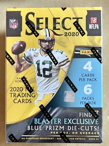 2020 Panini Select Football NFL Blaster Box Blue Prizm Die-cuts