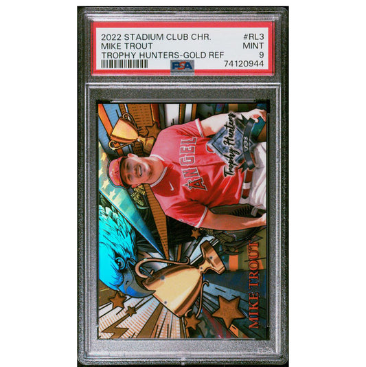 2022 Stadium Club Chrome Mike Trout Trophy Hunters Gold 02/50 PSA 9 Ebay 1/1