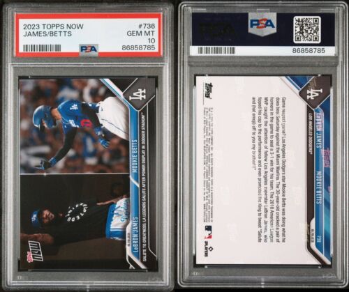 2023 Topps Now Mookie Betts LeBron James Salute To Greatness LA #736 PSA 10