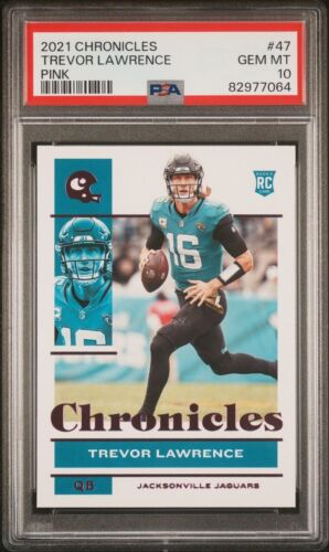 2021 Panini Chronicles Trevor Lawrence Pink #47 Rookie RC GEM MT PSA 10 Jaguars