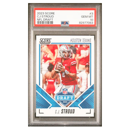 2023 Panini Score Football NFL Draft #3 CJ Stroud Texans RC Rookie PSA 10 GM MNT