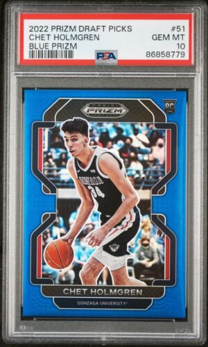 2022-23 Panini Prizm Draft Picks Blue Prizm /199 Chet Holmgren RC Rookie PSA 10