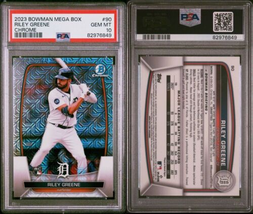 2023 Bowman Riley Greene Mojo Mega Box Chrome PSA 10 GEM MINT RC Rookie Tigers