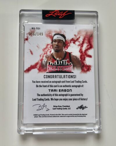 Tari Eason 2022 Leaf Hot Rookie Watch RC Standout Encased Autograph Auto /149