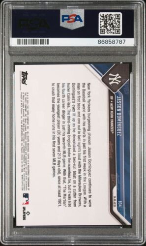 2023 Topps Now Blue Call Up Rookie #834 Jasson Dominguez Yankees /49 Mint PSA 9