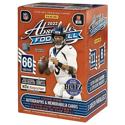 2022 Panini Absolute Football Blaster Box KABOOM GREEN PARALLELS