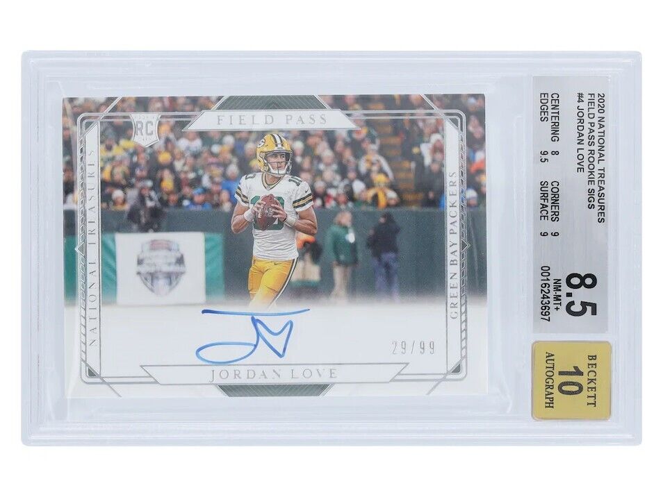 2020 National Treasures Jordan Love RC Rookie Card BGS 8.5 10 Autograph /199