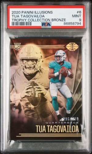 2020 Panini Illusions Tua Tagovailoa Trophy Collection Bronze /499 #6 PSA 9 Mint