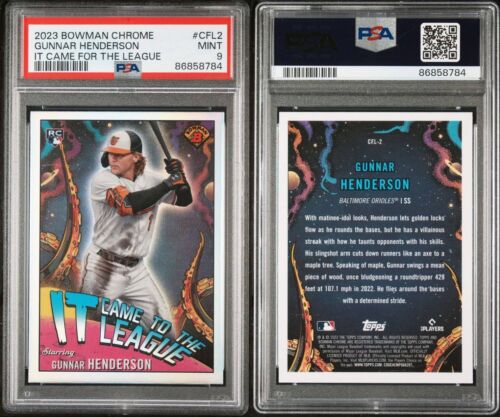 2023 Bowman Chrome It Came to the League Gunnar Henderson PSA 9 Mint Rookie RC