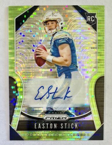 2019 Panini Prizm Easton Stick Neon Green Pulsar Auto Rookie RC Chargers