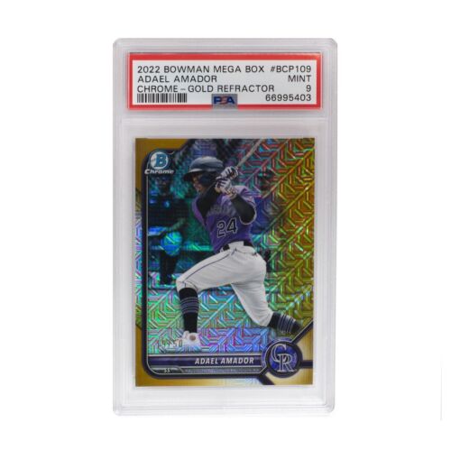 2022 Bowman Chrome Mega Box Mojo Adael Amador Gold Refractor /50 PSA 9 Mint