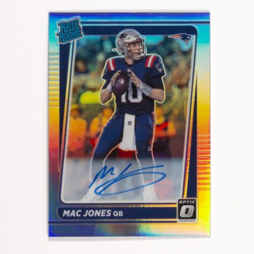 2021 Donruss Optic Mac Jones Rated Rookie RC On Card Auto Silver Holo /125