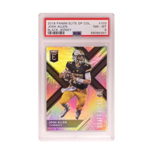 2018 Panini Elite Draft Picks Black Jersey #103 Josh Allen PSA 8 RC Rookie Bills