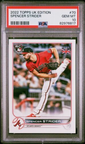 2022 Topps UK Edition Spencer Strider Rookie RC #70 Gem Mint PSA 10 Braves