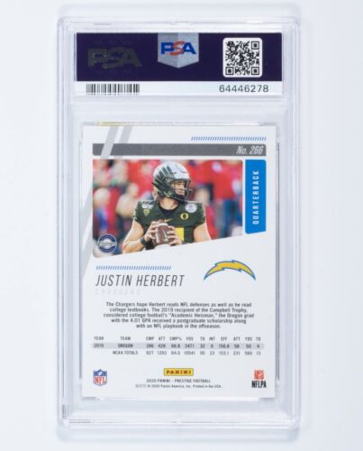 2020 PRESTIGE JUSTIN HERBERT SP RC XTRA POINTS RED #/399 PSA 9 MINT #266 Low Pop