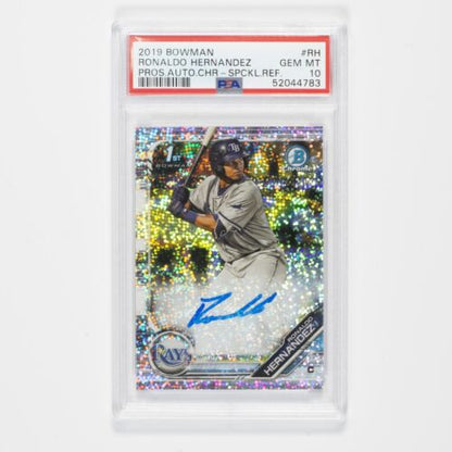 2019 Bowman Chrome Ronaldo Hernandez 1st Bowman Speckle Auto #d/299 PSA 10