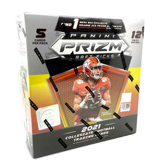 2021 Panini Prizm NFL Draft Picks MEGA BOX Football Sealed ORANGE ICE AUTO!