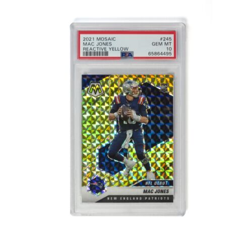 2021 Mosaic Mac Jones NFL Debut Reactive Yellow #245 PSA 10 New England Patriots