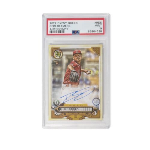 2022 Topps Gypsy Queen REID DETMERS On Card Auto Signature Rookie Angels RC PSA9