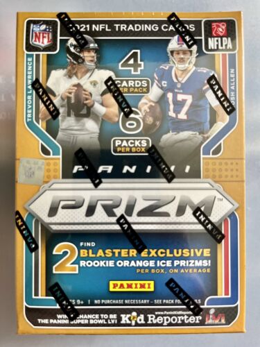 2021 Panini Prizm Football Blaster Box with (6) Packs (Orange Ice Prizms!)  (Fanatics)