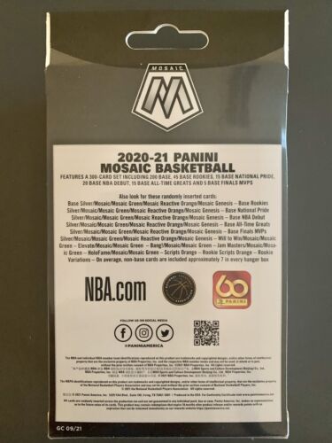 2020-2021 Panini Mosaic NBA Basketball Hanger Box