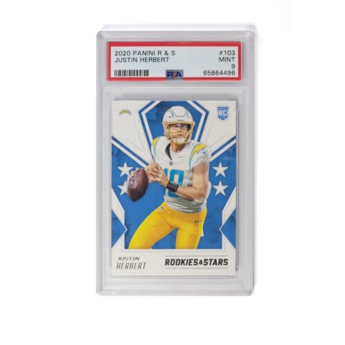 2020 Panini Rookie and Stars Justin Herbert PSA 9 Los Angeles Chargers RC