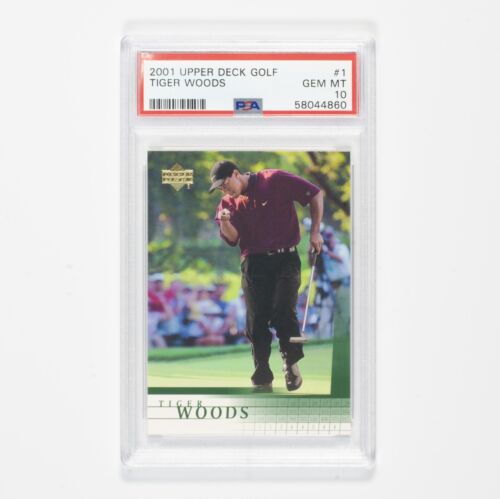 2001 Upper Deck Golf Tiger Woods ROOKIE RC #1 PSA 10 GEM MINT