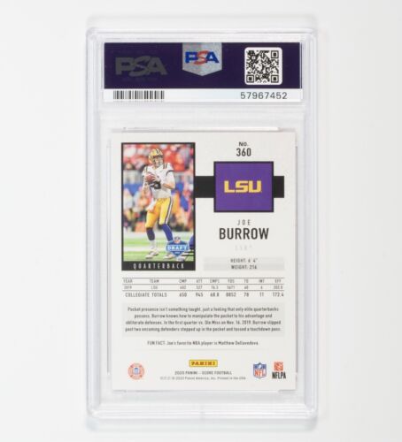 Joe Burrow 2020 Panini Score Red SP #360 PSA 8 NM-MT