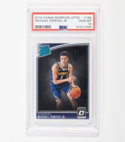 2018-19 Donruss Optic #182 Michael Porter Jr. Rated Rookie RC PSA 10 GEM NUGGETS