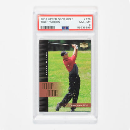 2001 UPPER DECK GOLF TIGER WOODS #178 PSA 8 NM-MT