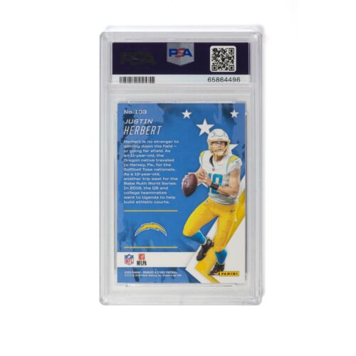 2020 Panini Rookie and Stars Justin Herbert PSA 9 Los Angeles Chargers RC