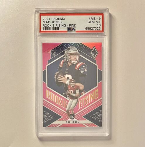 2021 Panini Phoenix MAC JONES ROOKIE RISING PINK PATRIOTS RC /175 PSA 10 LOW POP