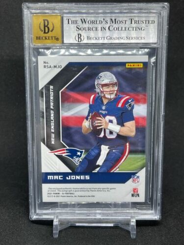 2021 Panini XR NFL Mac Jones 1/1 Rookie Swatch Auto NFL Shield BGS 8.5