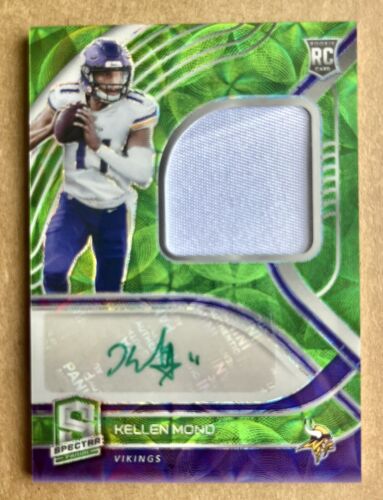 2021 Spectra Football Kellen Mond Vikings Neon Green Rookie Patch Auto /35