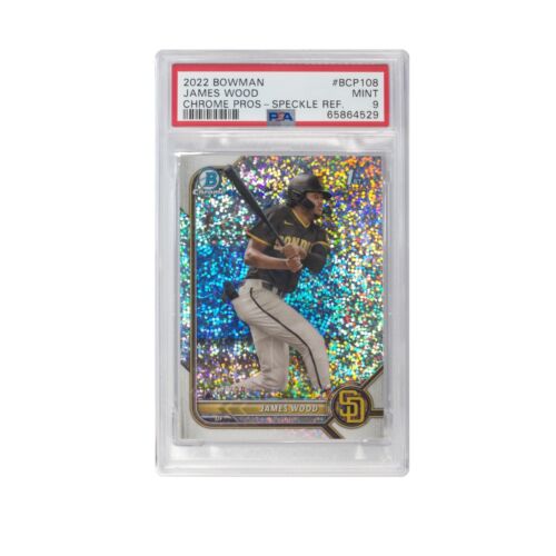 2022 Bowman Chrome Speckle Refractor James Wood PSA 9 Mint Rookie RC #/299