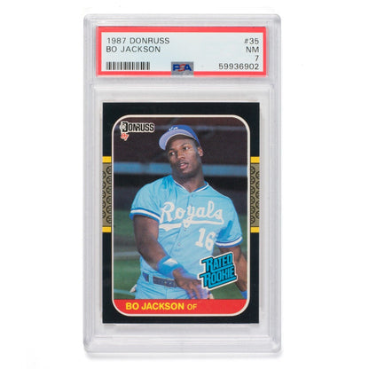 1987 DONRUSS BO JACKSON RC ROOKIE CARD #35 PSA 7 NM