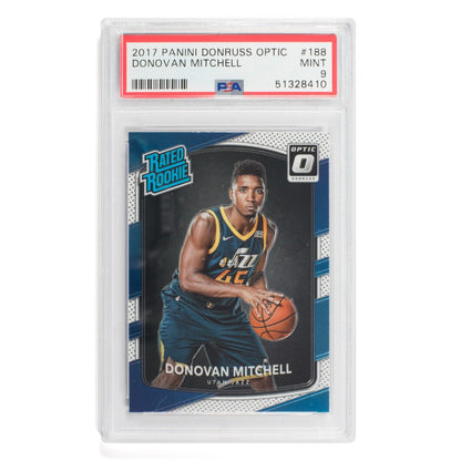 2017 Donruss Optic #188 Donovan Mitchell Utah Jazz RC Rookie PSA 9 MINT