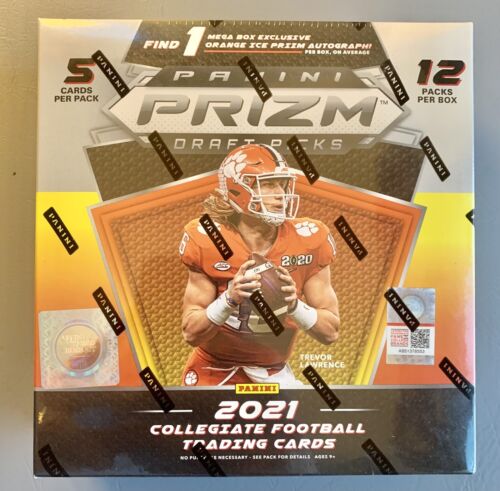 2021 Panini Prizm NFL Draft Picks MEGA BOX Football Sealed ORANGE ICE AUTO!