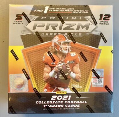 2021 Panini Prizm NFL Draft Picks MEGA BOX Football Sealed ORANGE ICE AUTO!