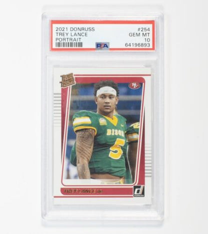 2021 Panini Donruss Rated Rookie Portrait Trey Lance #254RC PSA 10! LOW POP!